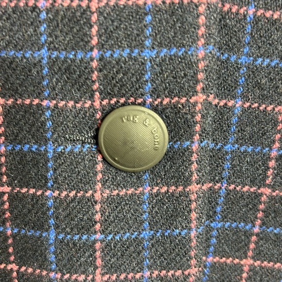 rag & bone Nancie Wool Blazer in Navy Check Size 4 - Picture 9 of 16